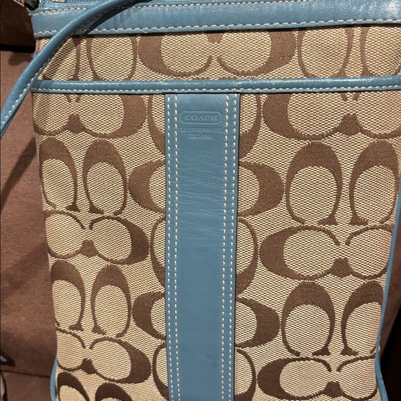 Coach crossbody Blue and Tan Women Bag Set - Picture 3 of 12